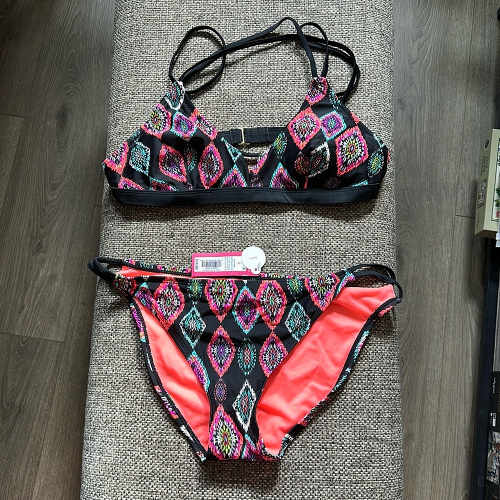 Black & Neon Pink Bikini